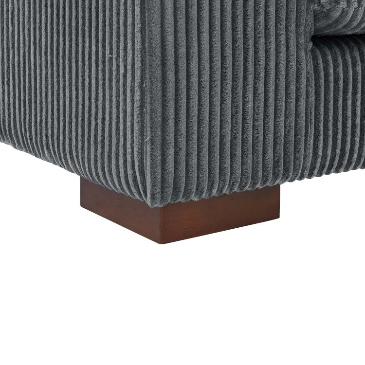 Large Seating Corduroy Upholstered Double Chaise Sectional
