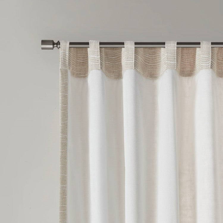 Faux Linen Rod Pocket And Back Tab Fleece Lined Curtain Panel Only 1 Pc Panel