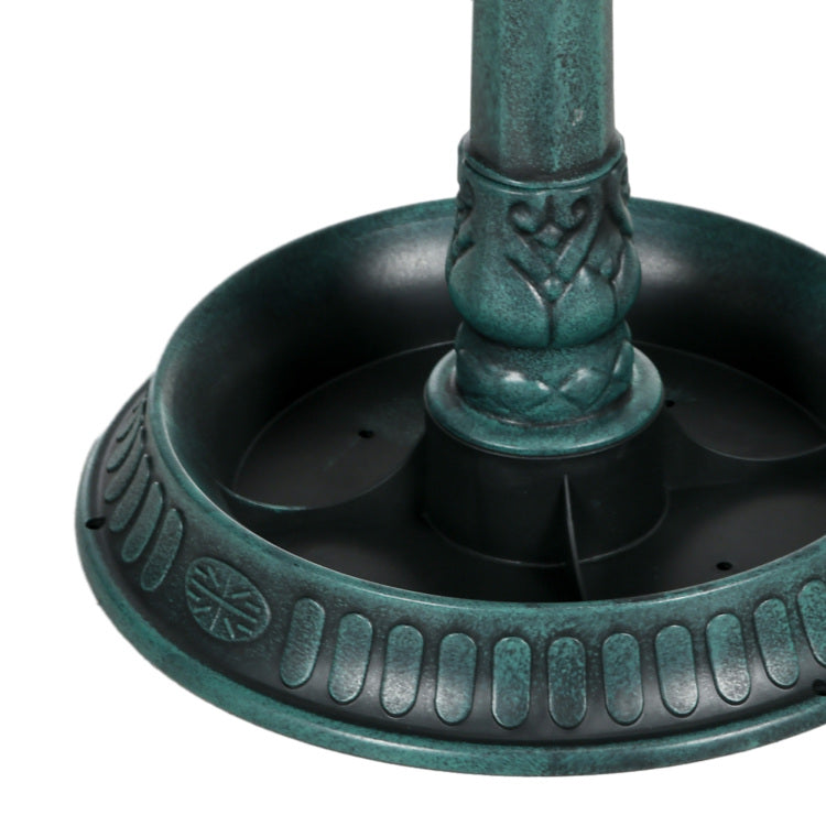 Outsunny 32" Antique Bird Bath With Pedestal Flower Planter Base, Vintage Style Decorative Birdbath, Bird Feeder Bowl & Planter Decoration Yard Statue, Verdigris