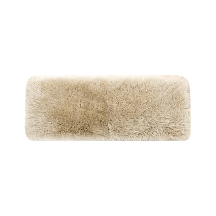 Leda 49" Sheepskin Fur Rectangular Accent Bench, Natural Blonde Genuine Fur