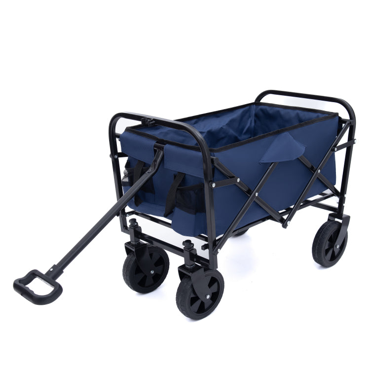 Minimeetall Multi Use Bag,Collapsible Foldable Wagon Cart Beach Wagon Heavy Duty Utility Cart Utility Wagon Grocery Cart For For Camping 3Pcs Plastic Liner Bag Cover , Dark Blue
