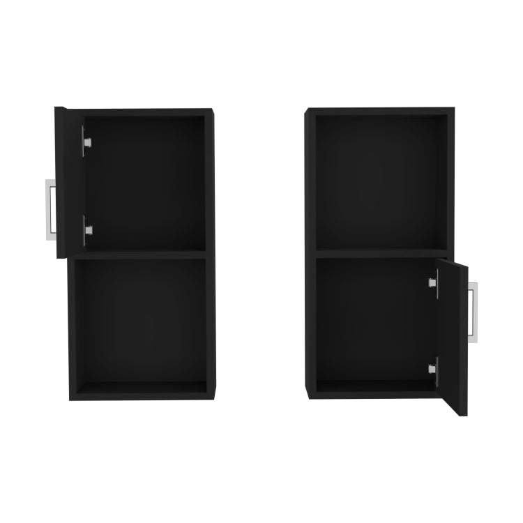 Wall Mounted Bathroom Medicine Cabinet Eak 24" H, Two Doors, Two Shelves,Black