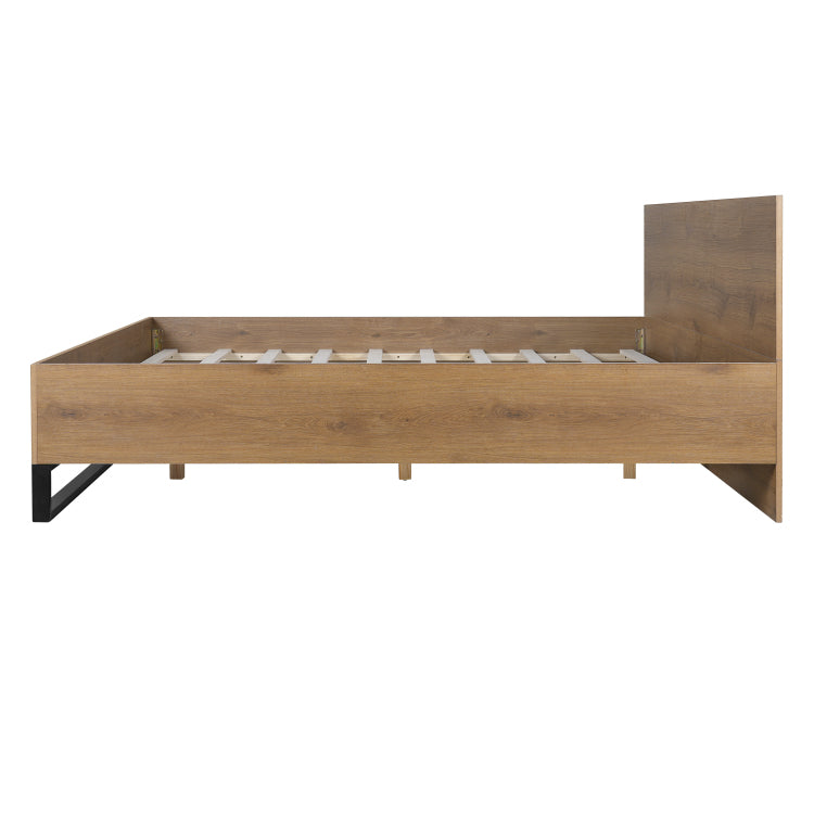 Engineered Wood Bed Frame King Size,Natural & Black Color
