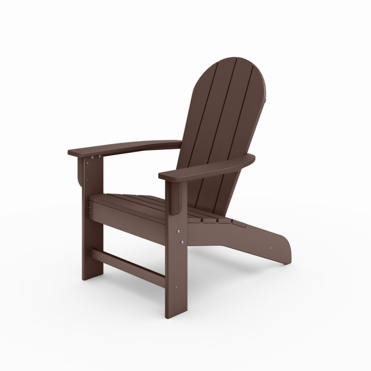 Brown Adirondack Chair Premium Hdpe Poly Lumber For Pool, Patio, And Garden Elegance