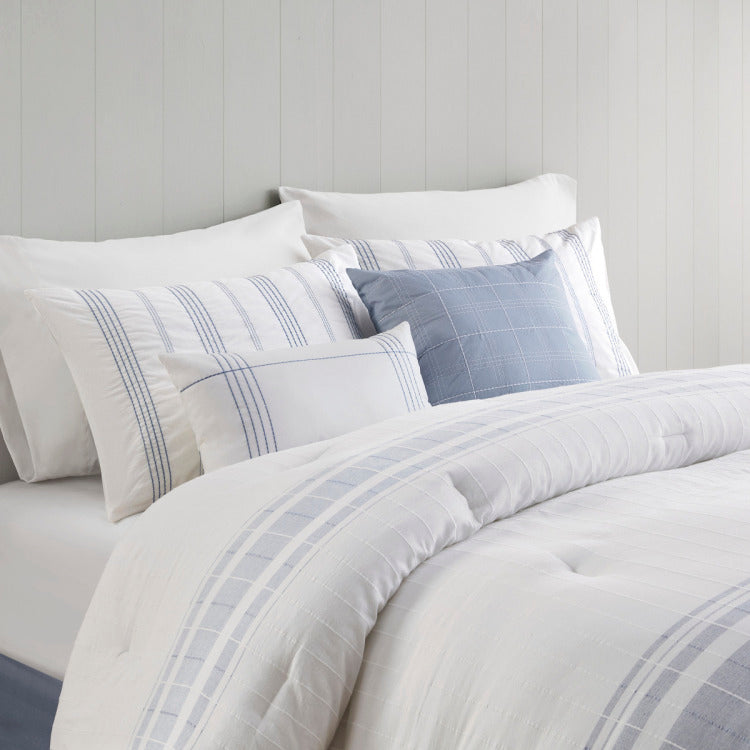 6 Piece Cotton Jacquard Oversized Comforter Set Full
