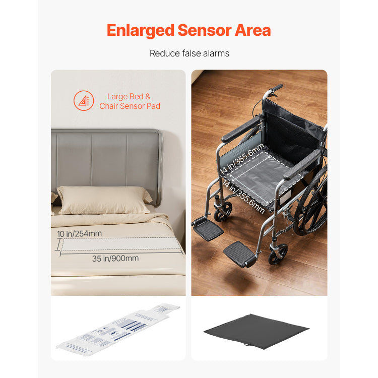 Early Alert Bed Alarm System Wireless Bed And Chair Sensor Pad With Pager