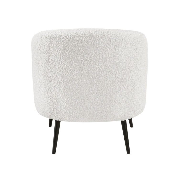 Luxury Living Room Furniture 1Pc Accent Chair Beige Boucle Upholstery, High Density Foam Seat Cushions