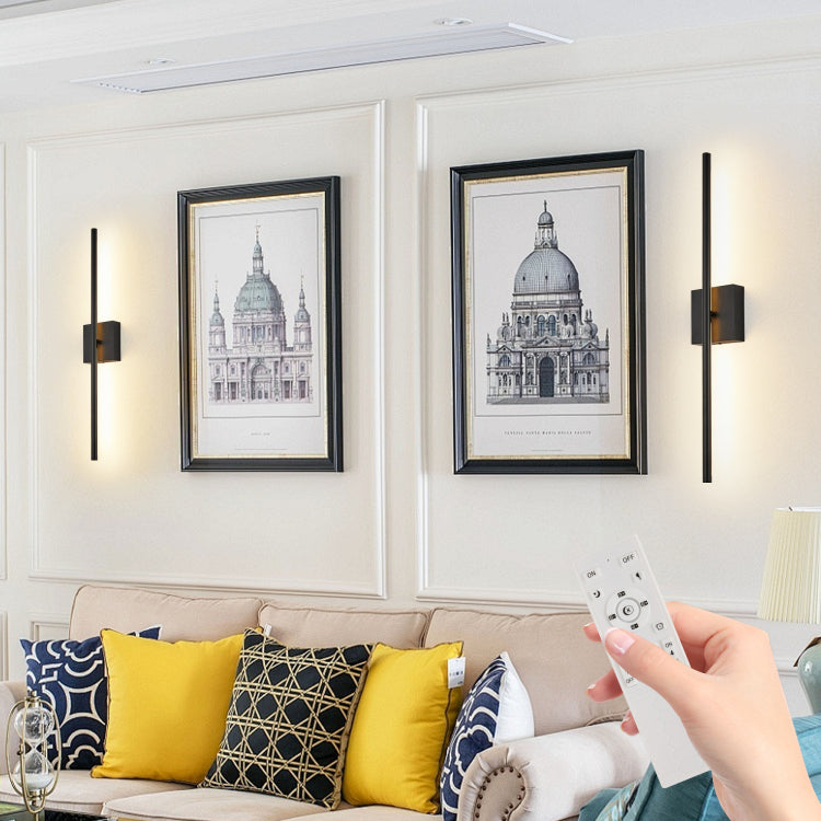 28" 2 Pack Modern Led Wall Sconce, Minimalist Indoor Wall Light Fixtures, Black Matte Finish For Living Room, Bedroom, Hallway, Hotel, And Home Decor