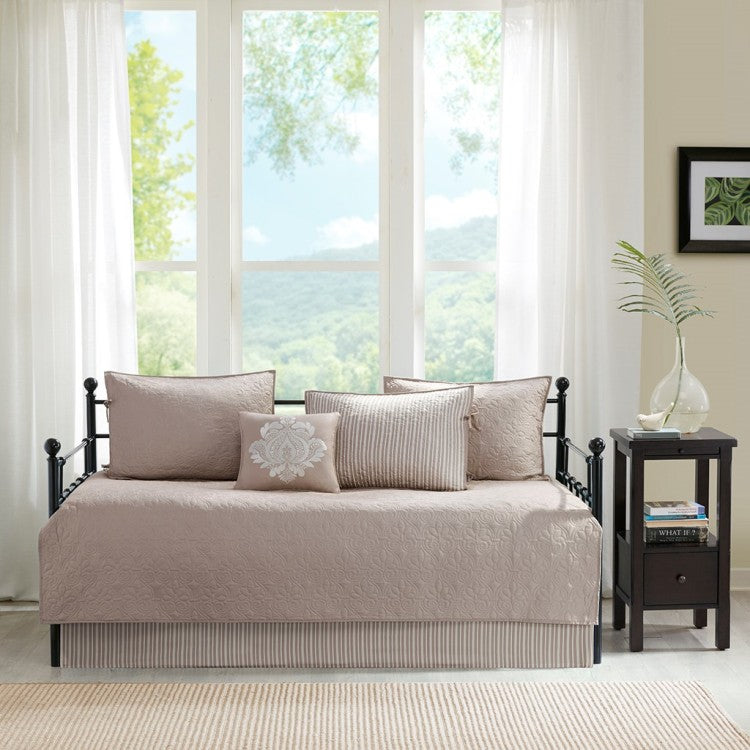 6 Piece Reversible Daybed Cover Set Khaki Daybed