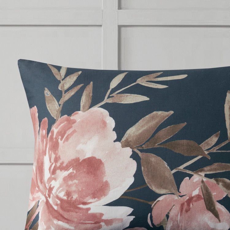 8 Piece Cotton Comforter Set Navy Queen