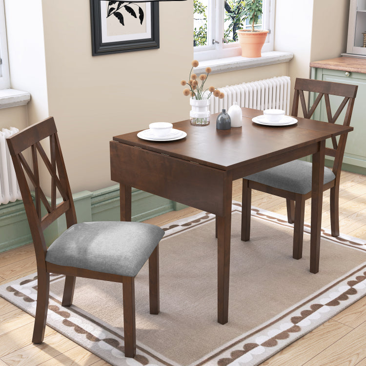 29" 45" Extendable Dining Table For 4, Folding Kitchen Table With Rubberwood Legs, Space Saving Dinner Table For Living Room, Kitchen, Dining Room, Small Space Only Table