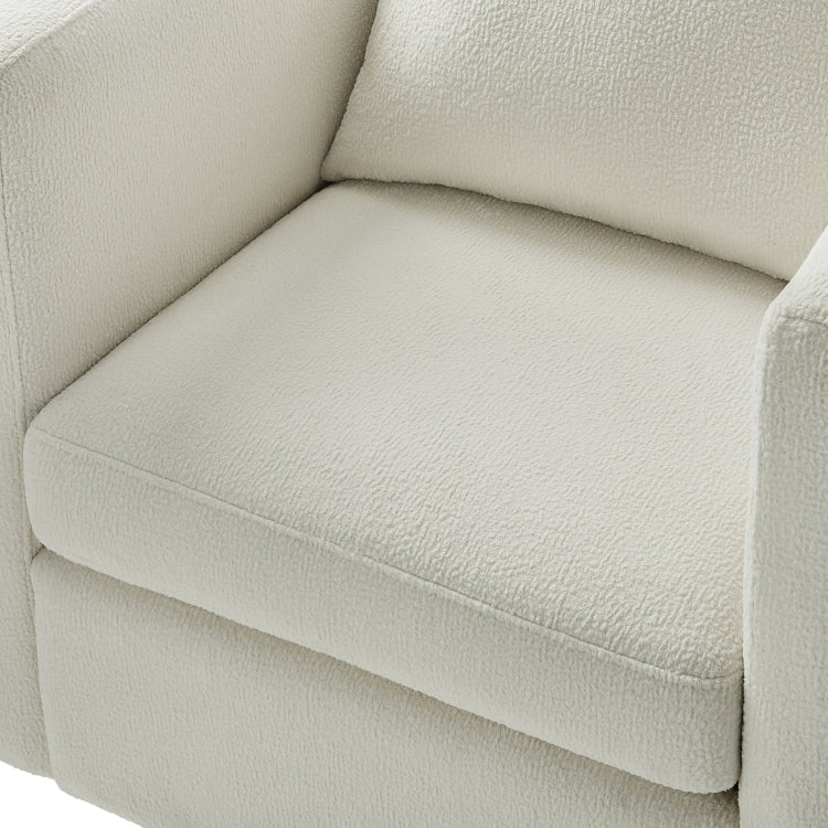 Sutton Ivory Performance Fabric Swivel Barrel Chair