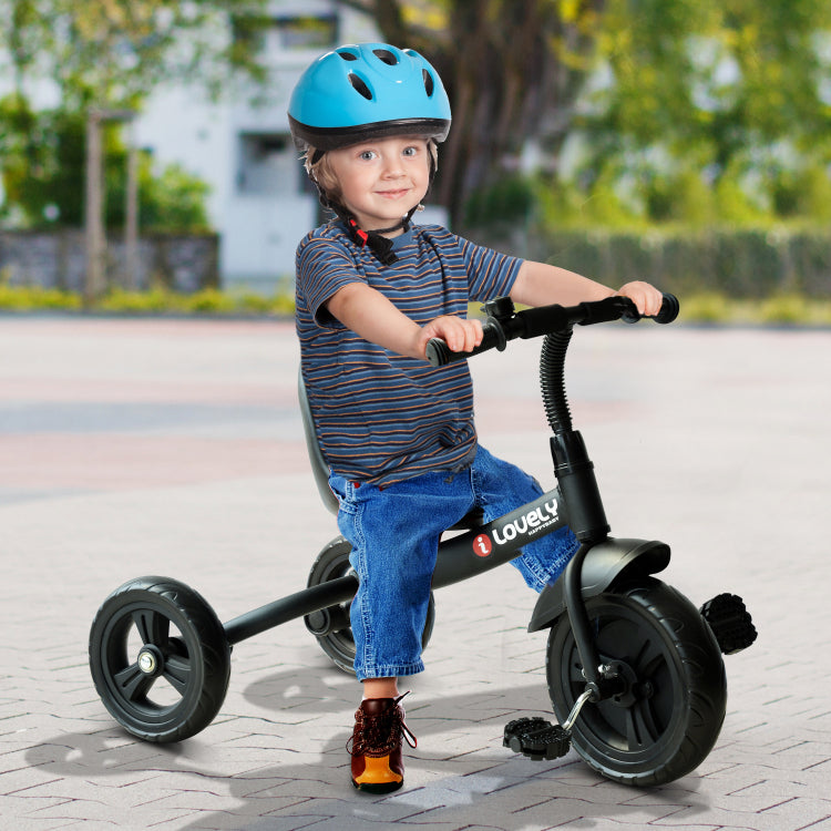 Qaba 3 Wheel Recreation Ride On Toddler Tricycle With Bell Indoor Outdoor Black