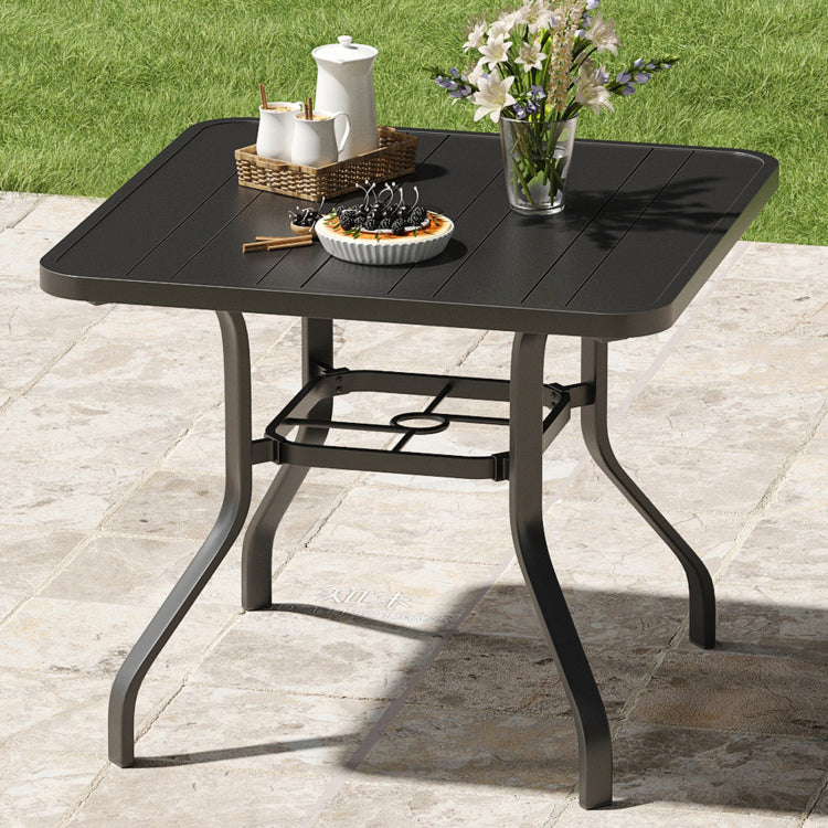 Patio Dining Table 35"X35", Square Outdoor Dining Table With 1.57" Umbrella Hole, Metal Outdoor Furniture For Patio, Graden, Backyard And Poolside, Weather Resistant