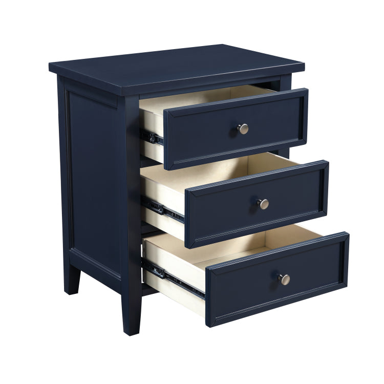 Luca 3 Drawer Nightstand Midnight Blue