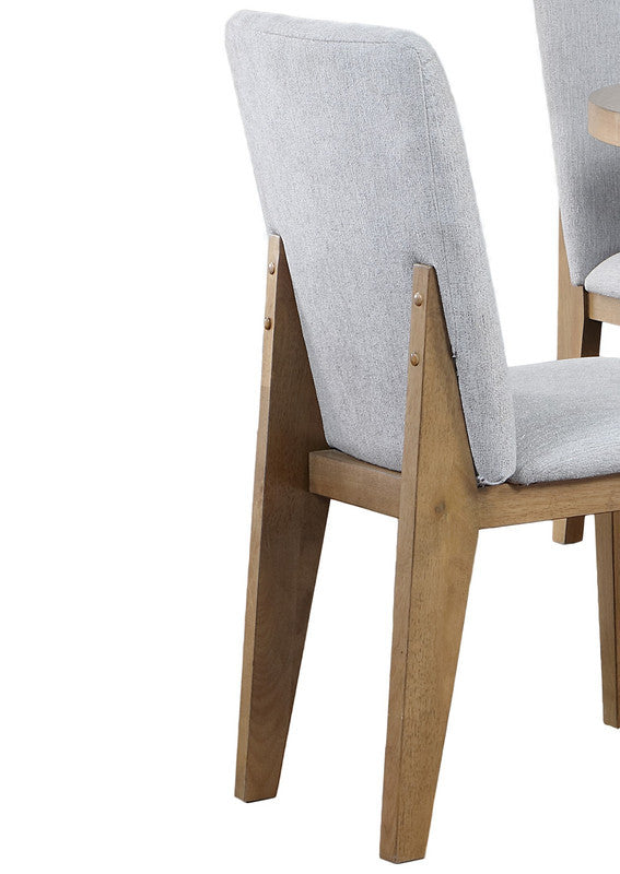 Delfina Set Of 2 Gray Linen Fabric 19"W Dining Chair