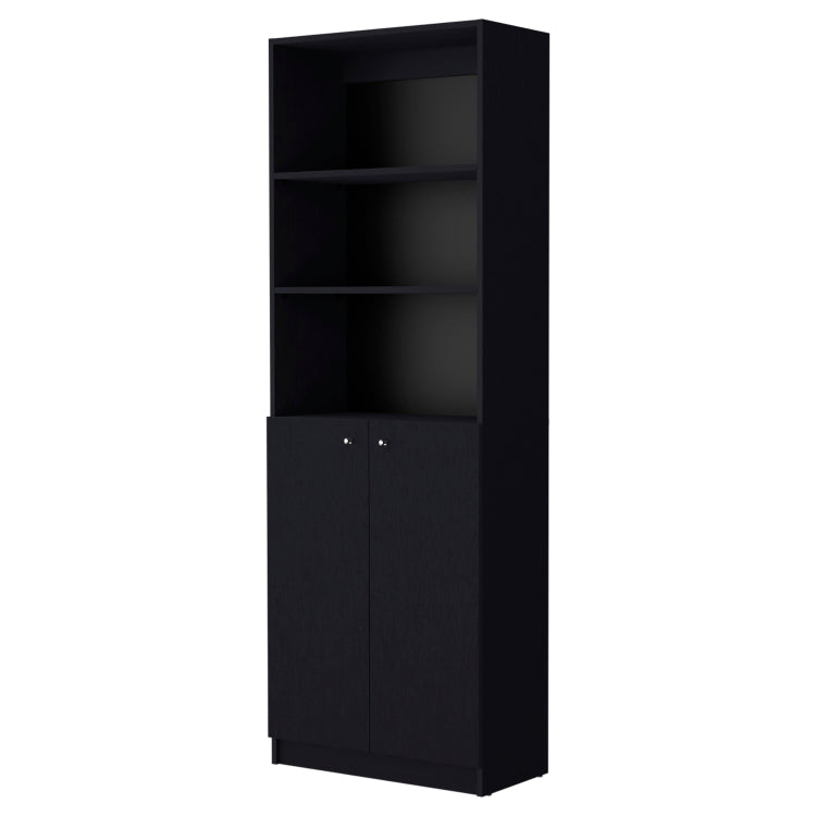 Sutton 2 Door Bookcase, Storage With Multi Level Shelves And Double Door Design