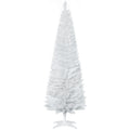 Homcom 6' Artificial Pencil Christmas Tree, Slim Xmas Tree With 390 Realistic Branch Tips And Plastic Stand, White