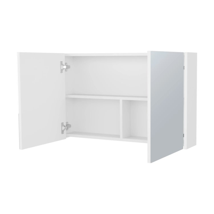 White Medicine Cabinet With Included Mirrors And 2 Doors