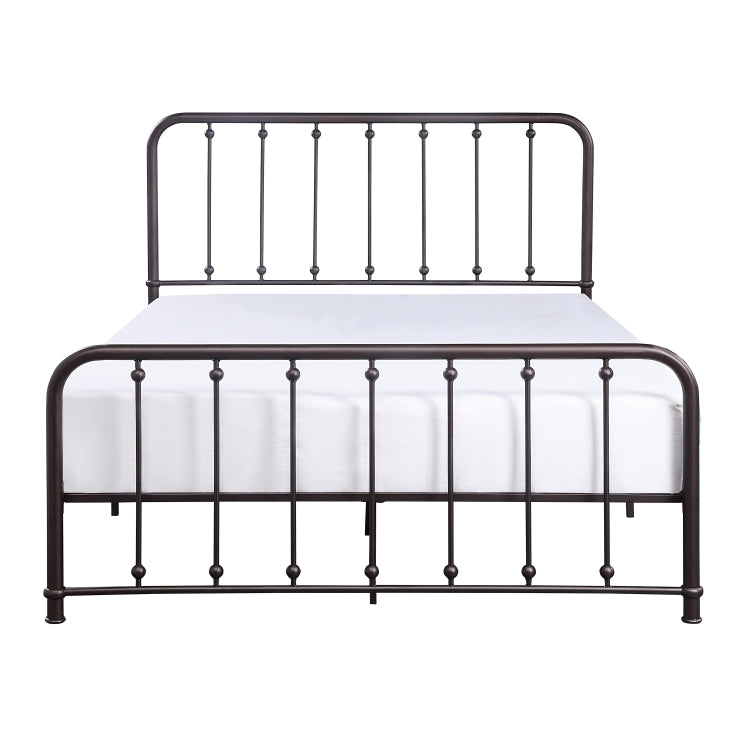 Classic Queen Platform Bed Dark Bronze Finish Metal Frame Bedroom Furniture 1Pc