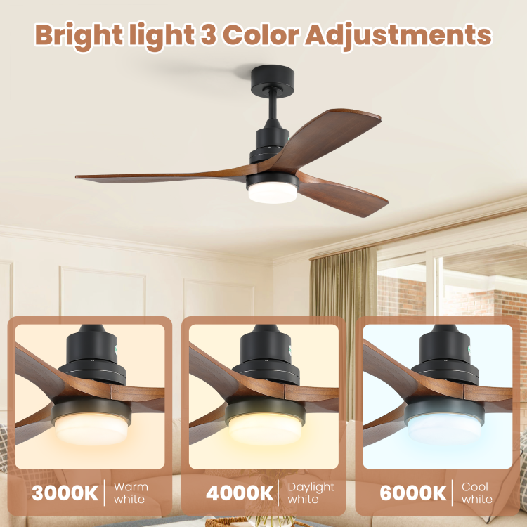 52 Inch Light With 6 Speed Remote Reversible Energy Saving Dc Motor