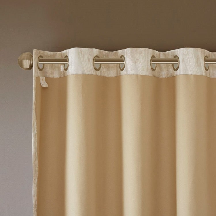 Printed Jacquard Grommet Top Total Blackout Curtain Panel Only 1 Pc Panel