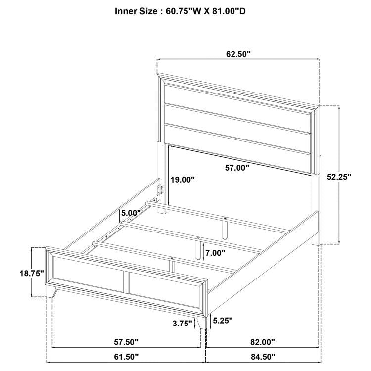 Anza Walnut Upholstered Queen Bed