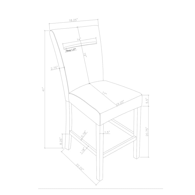 Marcello Extra Padded Brown 2Pk Dining Chair Set