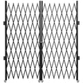 Double Folding Security Gate, 7.1' H X 12.5' W Folding Door Gate, Steel Accordion Security Gate, Flexible Expanding Security Gate, 360 Rolling Barricade Gate, Scissor Gate Or Door With Keys
