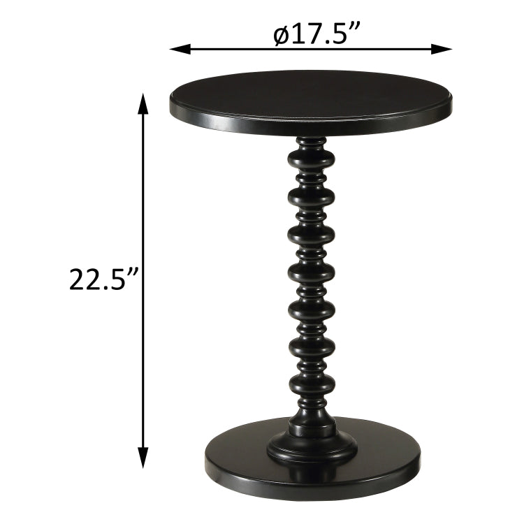 Black Round Wooden Side Table