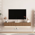 Floating Tv Stand Wall Mounted With 16 Color Leds,69" Modern Tv Stand, Floating Tv Cabinet Entertainment Center For 55 60 65 Inch Tv