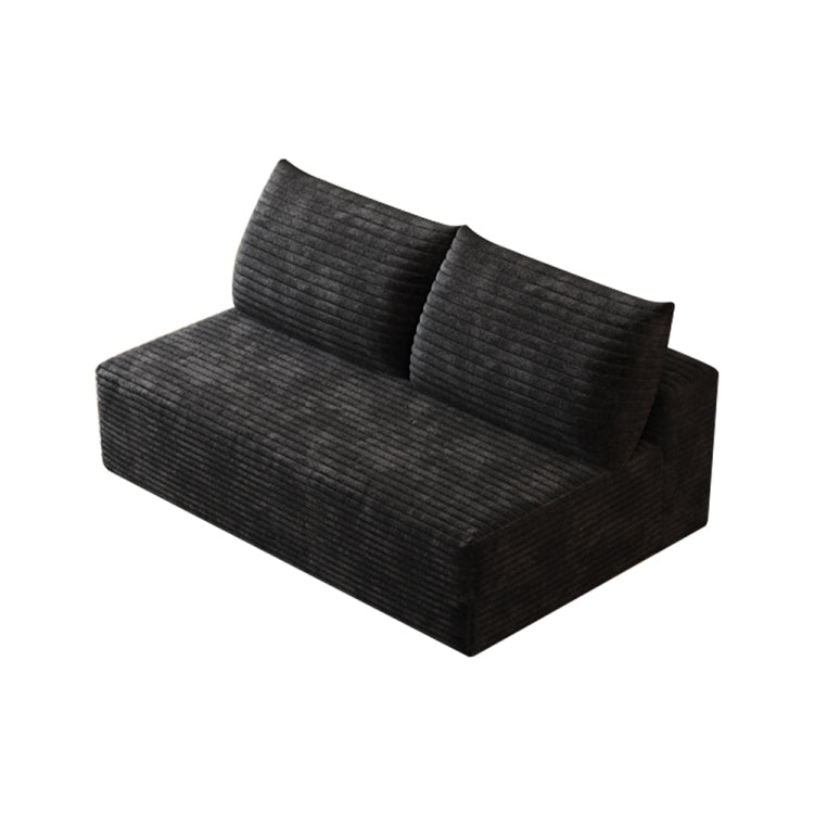 Cloud Sectional Couch,Modern Modular Sofa With Deep Seat, Upholstered Couches For Living Room Bedroom,No Assembly Required,Black Plush Corduroy Fabric