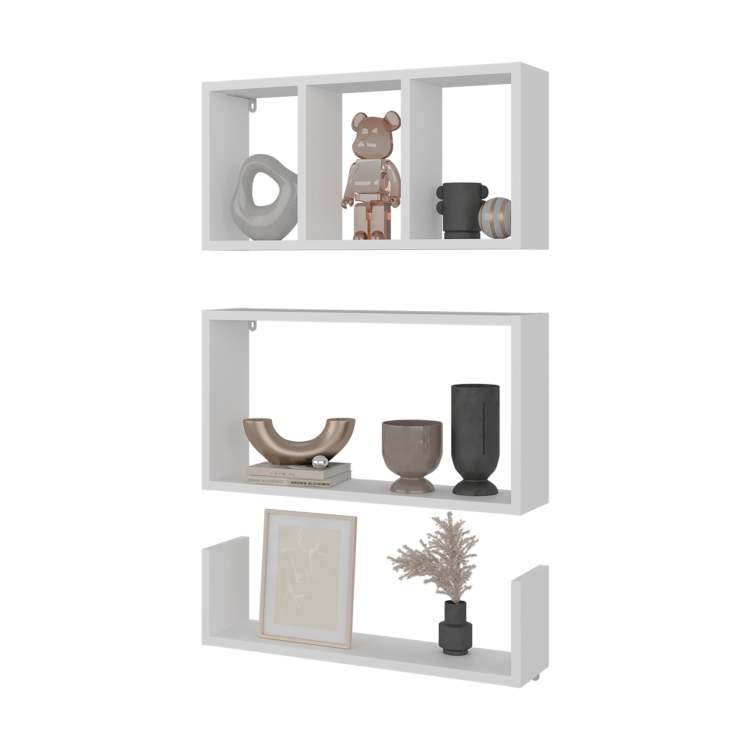 White Wall Mounted Floating Shelves
