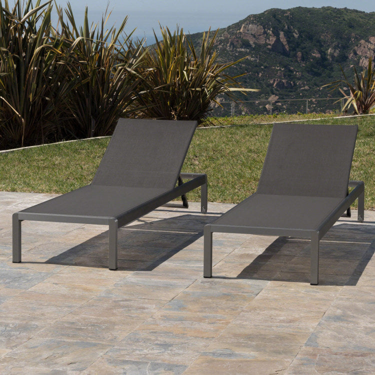 Cape Coral Kd Chaise Lounge Gry Mp2 Set Of 2