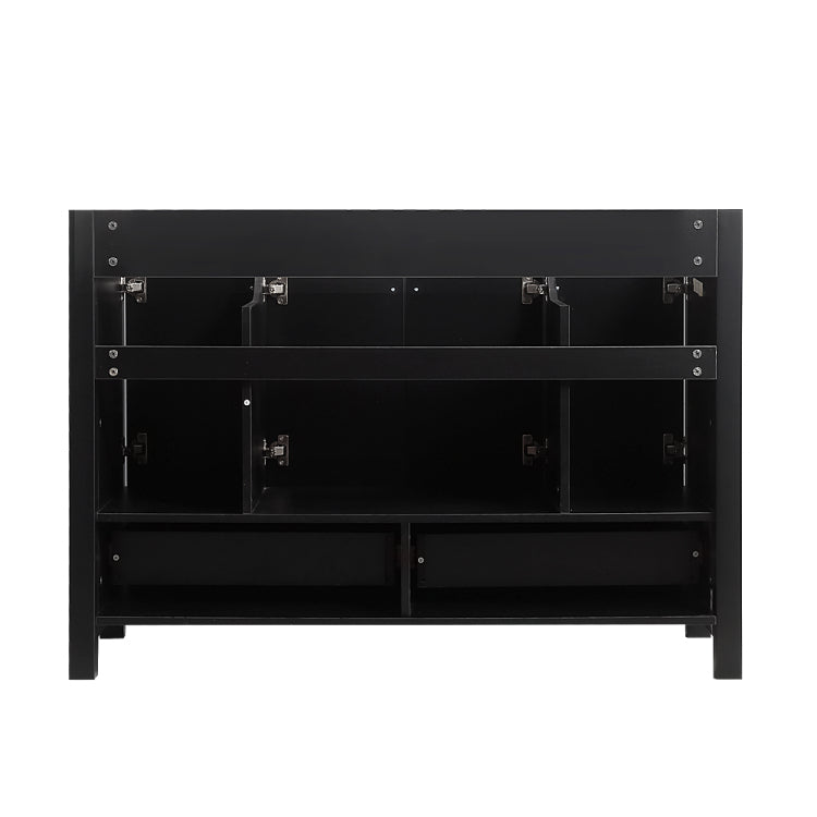 A 48 Inch Wide Black Bathroom Vanity With Large Storage Space A Cabinet Featuring 4 Soft Close Doors And 2 Drawers Excluding The Ceramic Basin