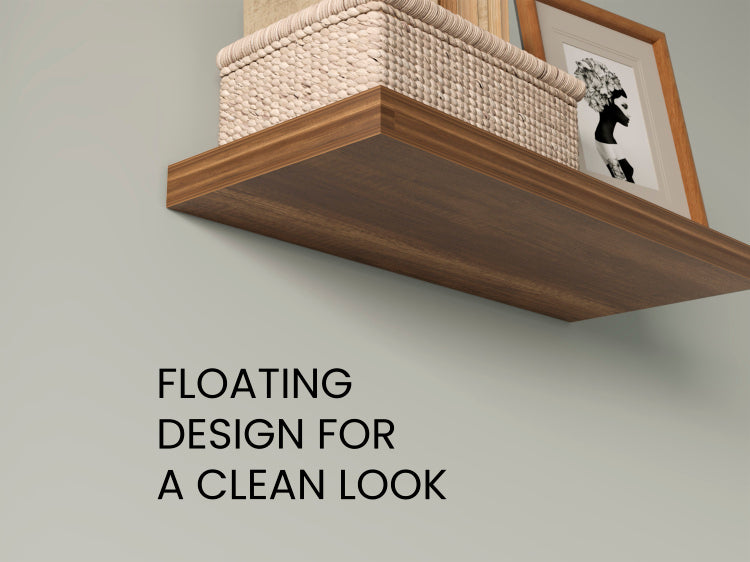 Floating Shelves, Walnut, 2 Shelves, 1.50" H