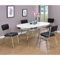 Midge White And Black 5 Piece Oval Dining Table Set