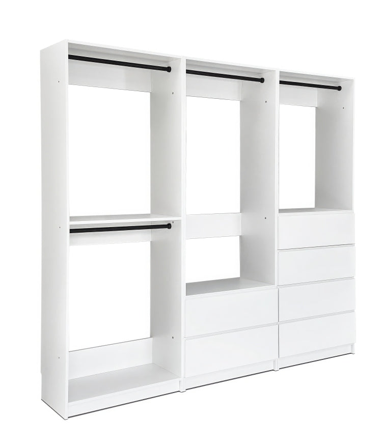 Prosper White Freestanding Walk In Wood Closet System