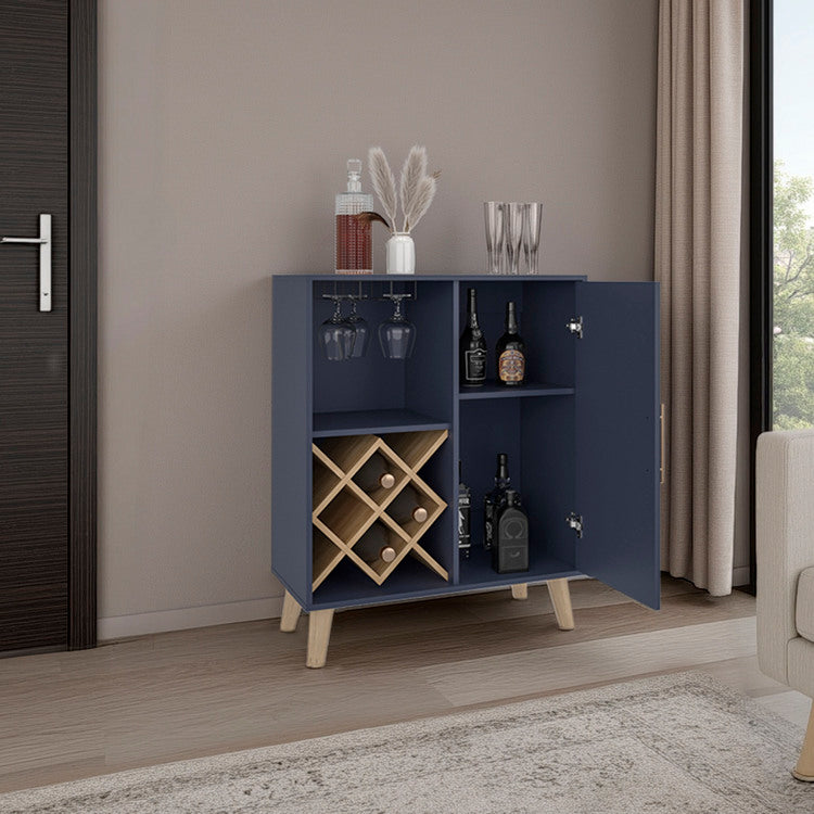 Cave Low Modern Bar Cabinet With Open Storage For Living Room Or Entertainment Areas