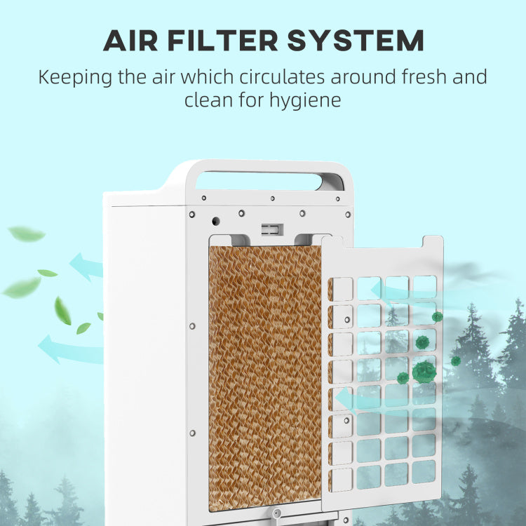 Homcom 26" Evaporative Air Cooler With Ice Packs, 3 In 1 Ice Cooling Fan, Portable Swamp Cooler With Water Tank, Timer, 90 Oscillating, Remote, For Home Office Bedroom