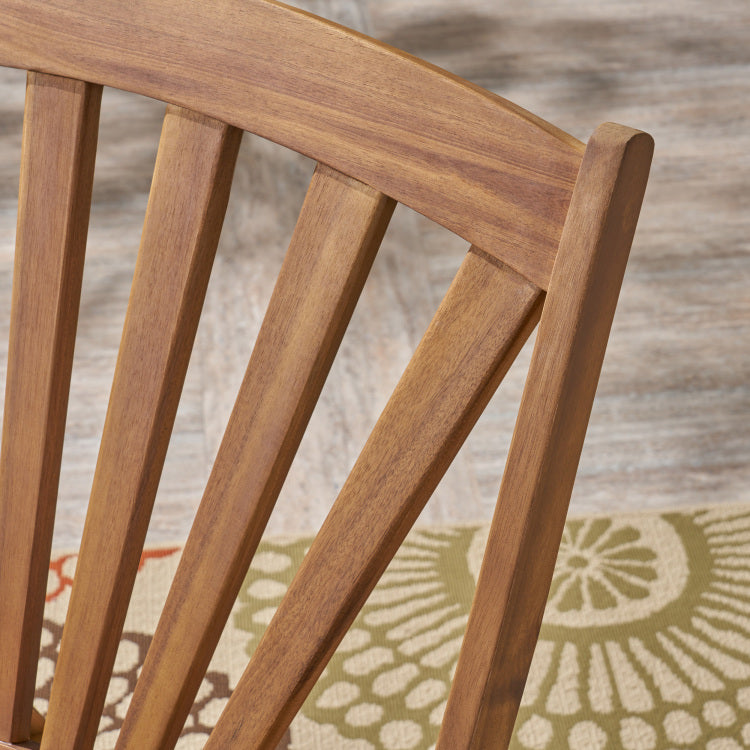 Outdoor Acacia wood Rocking Chair with Retractable teak - wood