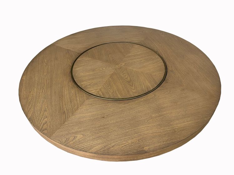Round Dining Table W Lazy Susan Latte