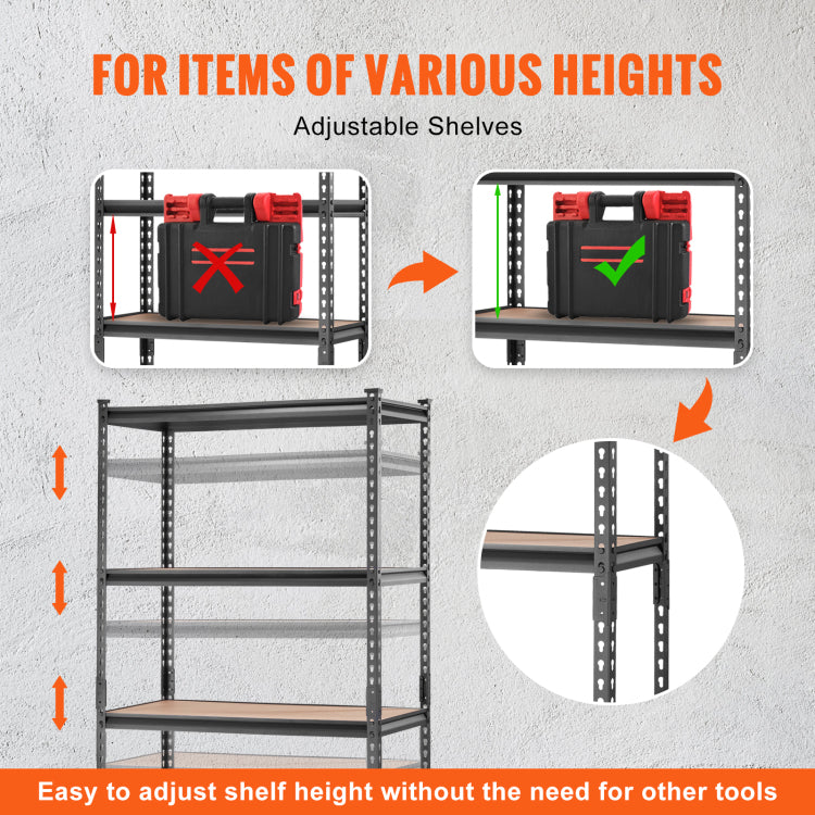 Storage Shelving Unit, 5 Tier Adjustable, 2000 Lbs Capacity, Heavy Duty Garage Shelves Metal Organizer Utility Rack, Black, 36" L X 18" W X 72" H For Kitchen Pantry Basement Bathroom Laundry