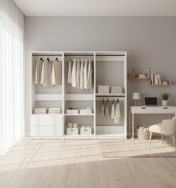 Prosper White Freestanding Walk In Wood Closet System