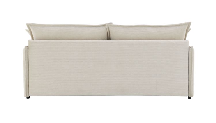 Elisea Beige Fabric Sleeper Sectional Sofa W 2 Toss Pillows