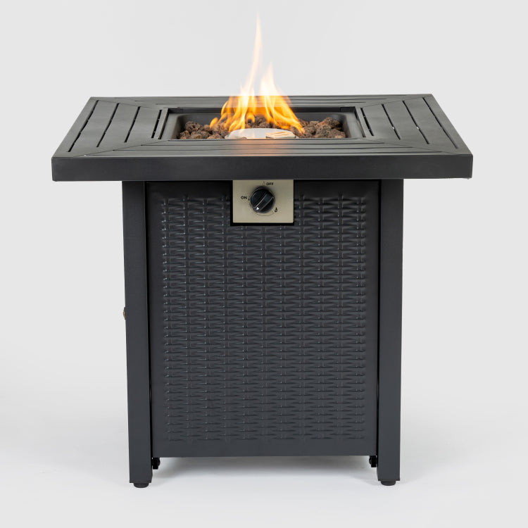 28 Inch Iron Square Propane Fire Pit Table