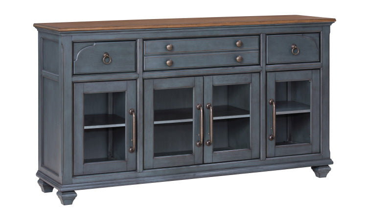 Americana Buffet Server Cabinet, No Assembly Required, Corduroy Blue Finish