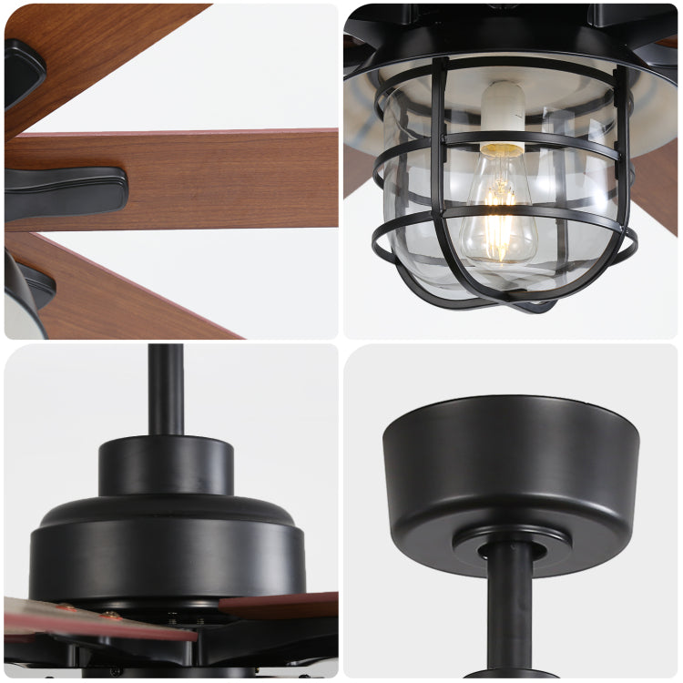 Same As W882P212626 Modern 66 Inch With 6 Speed Wind 8 Blades Remote Control Reversible Dc Motor With Light