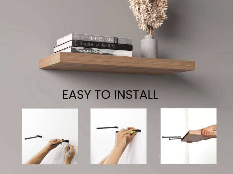 Ecco 31.5" Wide Floating Shelves Set Of 2, Shelves For Wall Decor For Bedroom, Bathroom Storage Shelves, Book Shelves For Living Room
