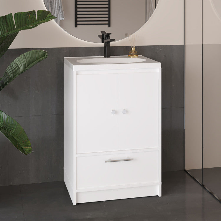 Bathroom Vanity With Two Doors, Two Drawers Madison, White